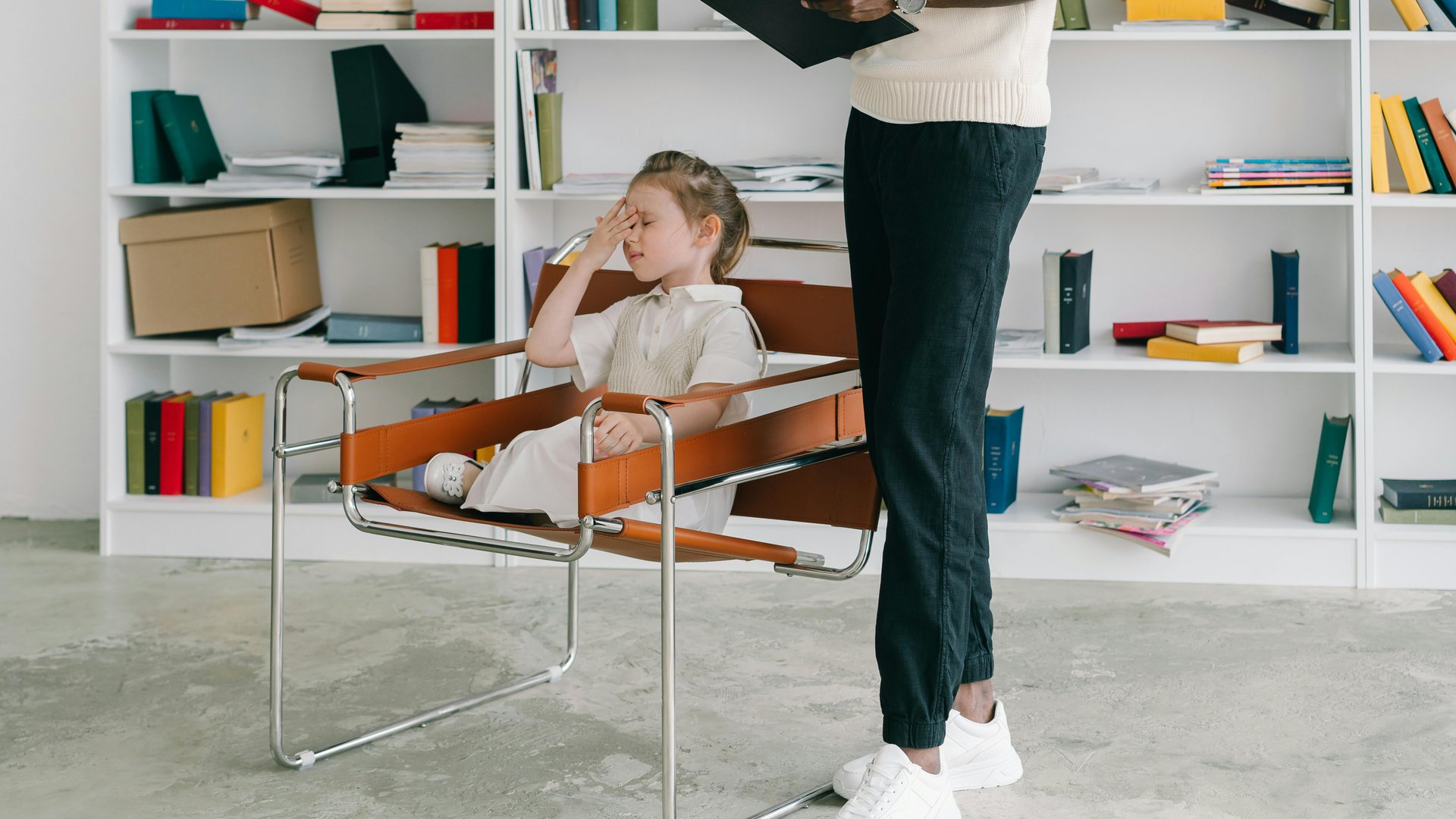 Child in occupational therapy assessment session for global developmental delay